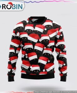 Black Cat Group Ugly Christmas Sweater Cat Lover Christmas Sweater Black Cat Group Ugly Christmas Sweater Cat Lover Christmas Sweater