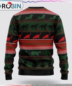 Black Cat Sleigh To Death Star Christmas Ugly Sweater Cat Lover Christmas Sweater