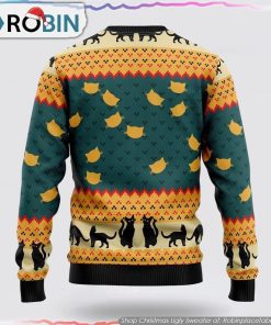 Black Cat Ugly Christmas Sweater 3D Cat Lover Christmas Sweater