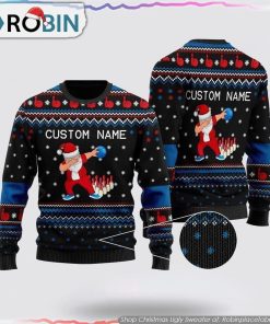 Bowling Image Cool Noel Pattern Ugly Christmas Sweater Christmas Gift For Bowling Enthusiasts