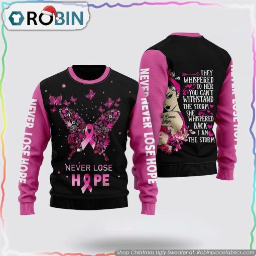 Breast Cancer Warrior Christmas Ugly Sweater Christmas Gifts For Survivors