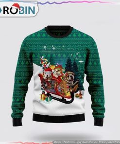 Bulldog Sleigh Christmas Ugly Sweater, Pet Lover Christmas Sweater