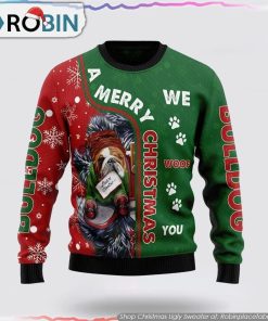 Bulldog Ugly Christmas Sweater 3D, Pet Lover Christmas Sweater