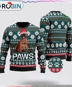 Bullmastiff Santa Printed Christmas Ugly Sweater, Pet Lover Christmas Sweater