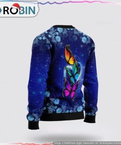 Butterfly Galaxy Ugly Christmas Sweater Gifts For Pet Lover