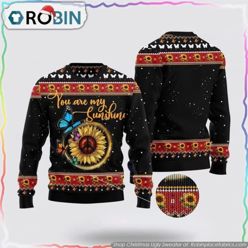 Butterfly you are my Sunshine Ugly Christmas Sweater Gifts For Pet Lover
