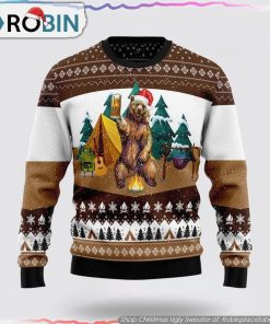 Camping Bear I Hate People Funny Ugly Christmas Sweater Gifts For Pet Lover