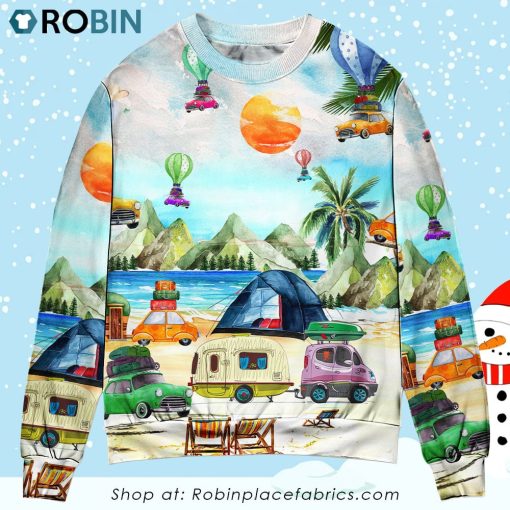 Camping Get High With Christmas Ugly Sweater, Sweatshirt