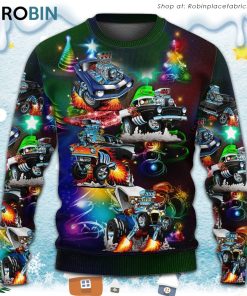 Car Christmas Neon Amazing Style Christmas Ugly Sweater, Sweatshirt
