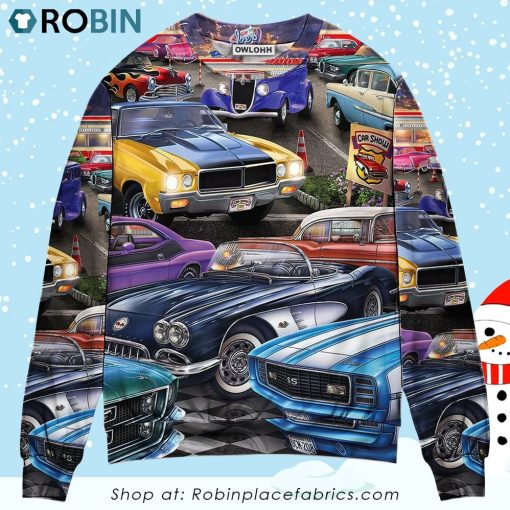 Car Classic Car Show Life Style Ugly Christmas Sweater