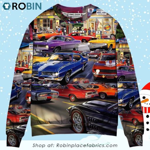 Car Classic Muscle Car Service Ugly Christmas Sweater