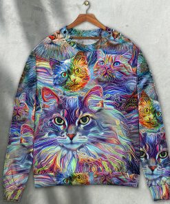 Cat Art Hippie Lover Cat Colorful Ugly Christmas Sweater