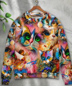 Cat Art Lover Cat Colorful Mixer Style Ugly Christmas Sweater Cat Art Lover Cat Colorful Mixer Style Ugly Christmas Sweater