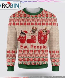 Cat Christmas Ew People Ugly Christmas Sweater Cat Lover Christmas Sweater