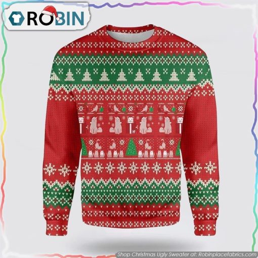 Cat Christmas Present Ugly Christmas Sweater Cat Lover Christmas Sweater