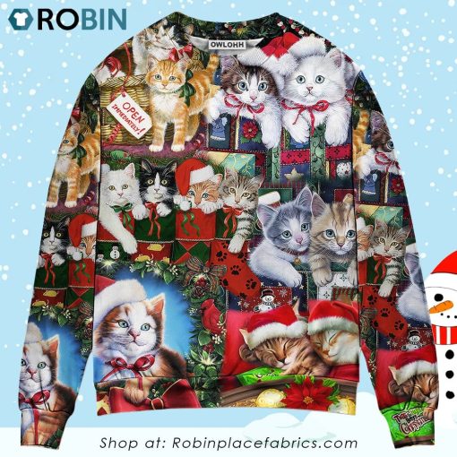 Cat Christmas Tree Merry Xmas Christmas Ugly Sweater, Sweatshirt