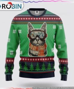 Cat Christmas Ugly Sweater Cat Lover Christmas Sweater