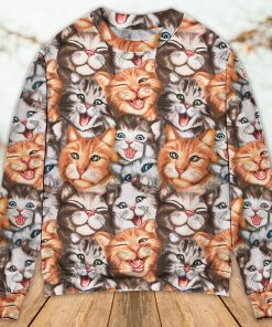 Cat Cute Happy Life With Funny Little Cat 3D Printed Christmas Ugly Sweater