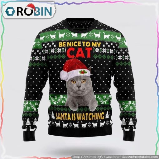 Cat Cute Witcher Noel Mc Christmas Ugly Sweater Cat Lover Christmas Sweater