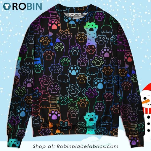 Cat Cutie Little Paw Christmas Ugly Sweater, Sweatshirt