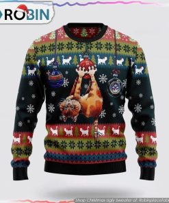 Cat Hanging On Xmas Tree Ugly Christmas Sweater Cat Lover Christmas Sweater