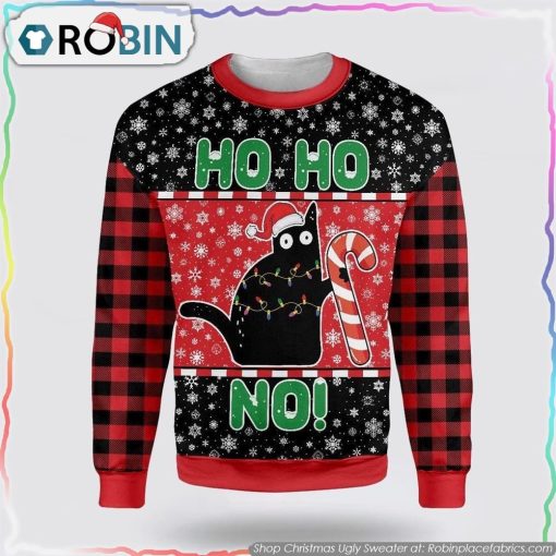 Cat Ho Ho No Christmas Christmas Ugly Sweater Cat Lover Christmas Sweater