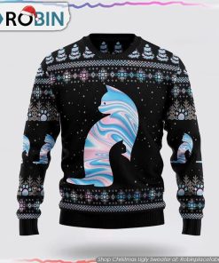 Cat Hologram Ugly Christmas Sweater Cat Lover Christmas Sweater