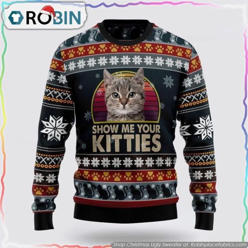 Cat Keep It Classy For Christmas Christmas Ugly Sweater Cat Lover Christmas Sweater