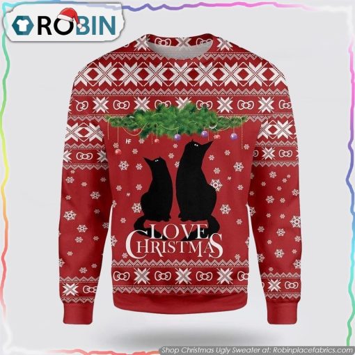 Cat Love Christmas Ugly Christmas Sweater Cat Lover Christmas Sweater