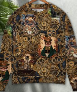 Cat Love Machine Vintage Ugly Christmas Sweater