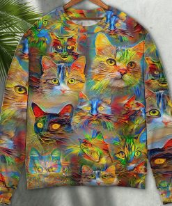Cat Lovely Amazing Colorful Ugly Christmas Sweater