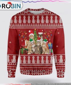 Cat Lovers Christmas Ugly Christmas Sweater Cat Lover Christmas Sweater