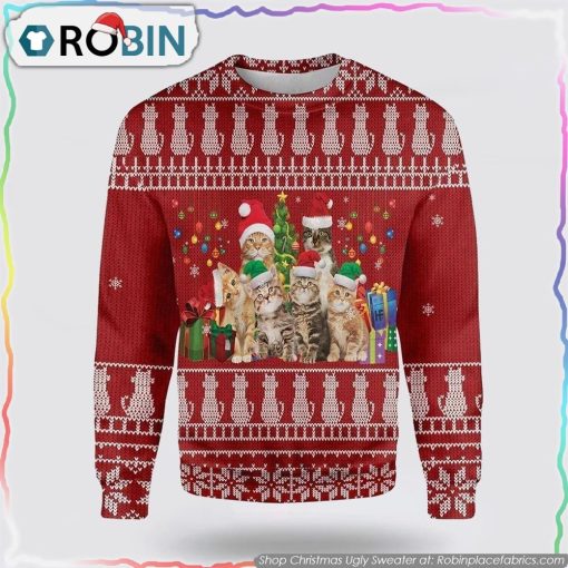 Cat Lovers Christmas Ugly Christmas Sweater Cat Lover Christmas Sweater