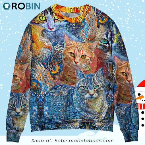 Cat Mosaic Amazing Sweater Ugly Christmas Sweater