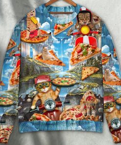 Cat Pizza Cat Funny Style Christmas Ugly Sweater, Sweatshirt