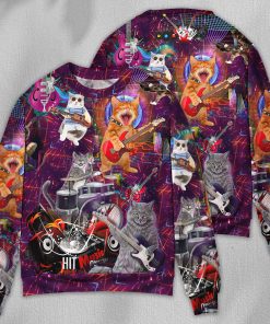 Cat Rocker Funny Style Ugly Christmas Sweater