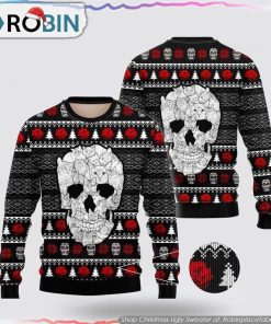 Cat Skull Christmas Ugly Sweater