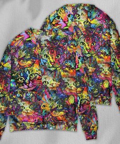 Cat Smile Colorfull Style Christmas Ugly Sweater, Sweatshirt