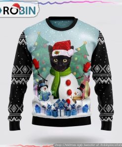 Cat Snowman Ugly Christmas Sweater Cat Lover Christmas Sweater