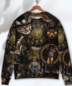 Cat Steampunk Art It’s All About Magic Christmas Ugly Sweater, Sweatshirt