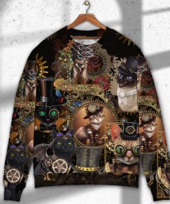 Cat Steampunk Art Keep Calm And Steampunk Christmas Ugly Sweater, Sweatshirt