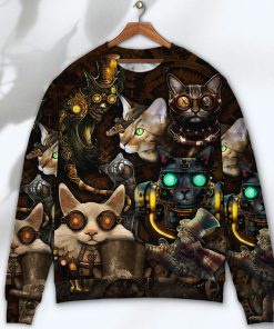 Cat Steampunk Art Steal Heart 3D Printed Christmas Ugly Sweater