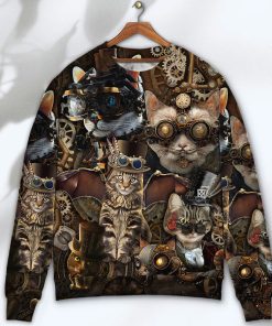 Cat Steampunk We’re All Mad Here Ugly Christmas Sweater