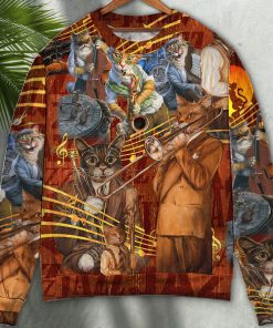 Cat To Be A Jazz Christmas Ugly Sweater, Sweatshirt