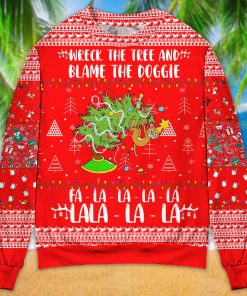 Cat Wreck The Tree Christmas Red Style 3D Printed Christmas Ugly Sweater
