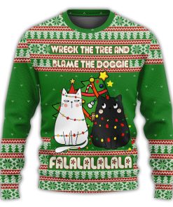 Cat Wreck The Tree Meowy Christmas Ugly Christmas Sweater