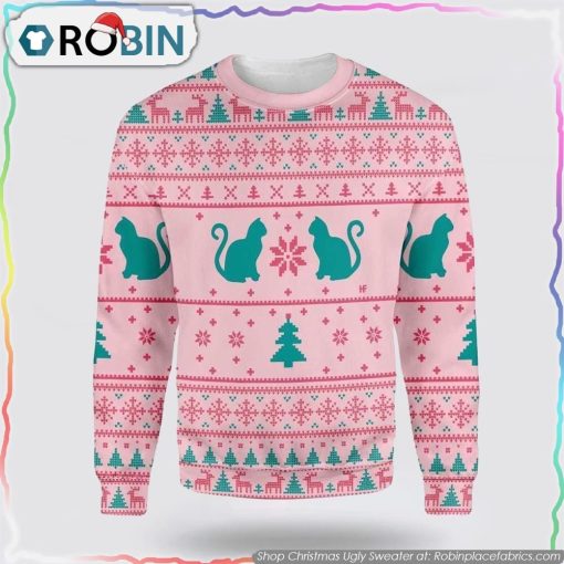 Cats Love Christmas Ugly Christmas Sweater Cat Lover Christmas Sweater