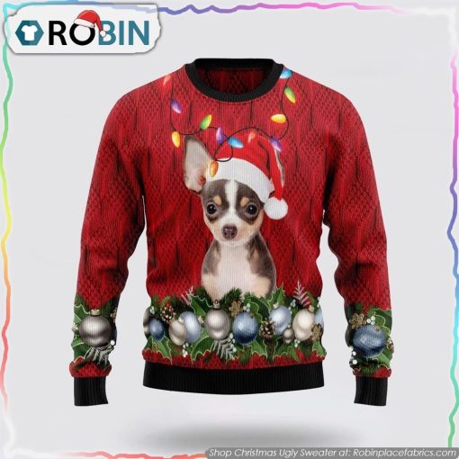 Chihuahua Christmas Beauty Ugly Sweater, Pet Lover Christmas Sweater