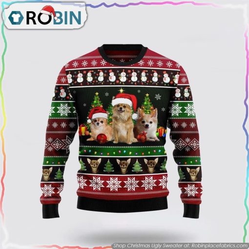 Chihuahua Group Beauty Christmas Ugly Sweater, Pet Lover Christmas Sweater