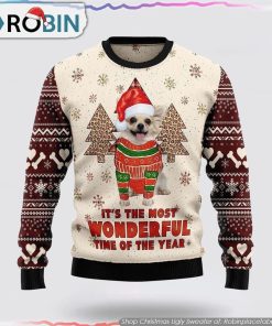Chihuahua The Most Beautiful Time Ugly Christmas Sweater, Pet Lover Christmas Sweater